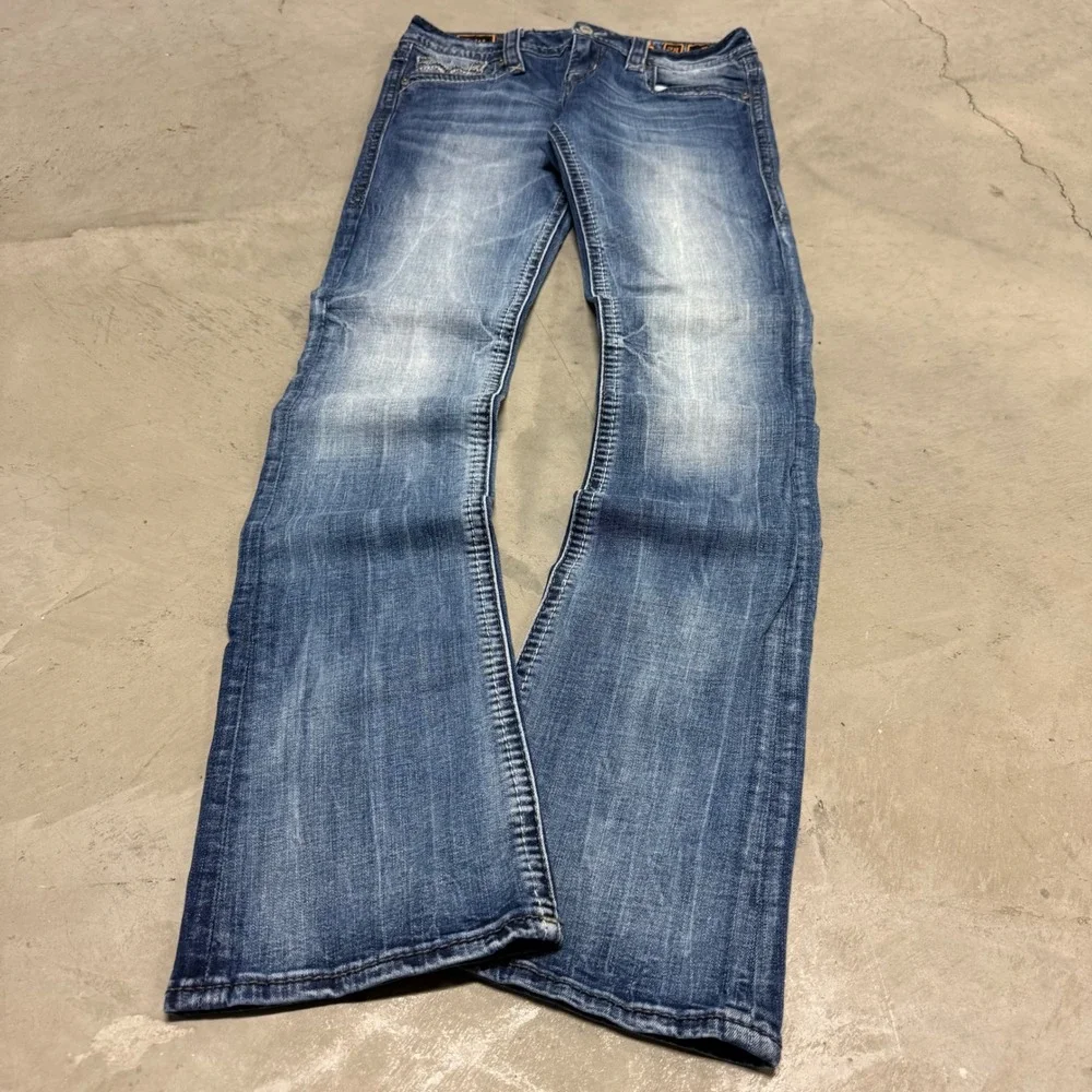 Vintage y2k Baggy Boot Cut Flared Women's Rock Revival Jeans